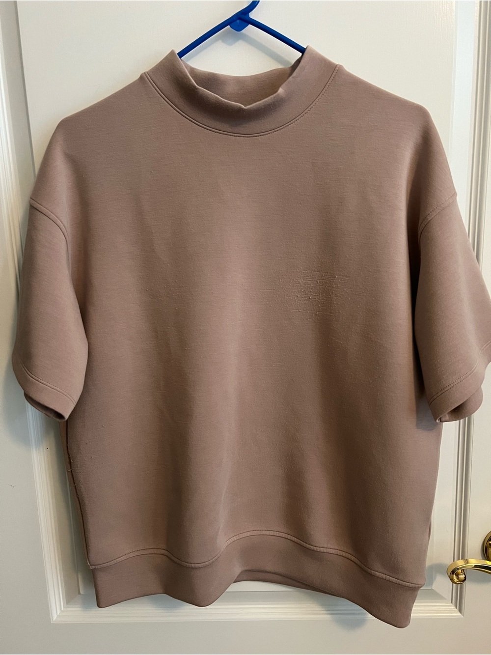 Short Sleeve Mock Neck Shirt/shorts - Mauve Taupe. SOLD as SET